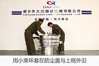 用小束环套在防尘盖与上框外沿。